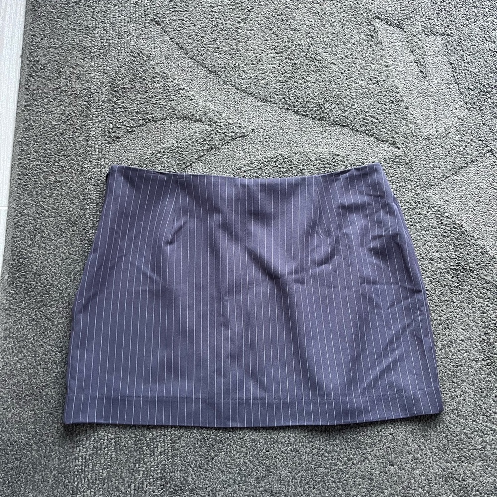 NWT Glassons navy pinstripe mini skirt